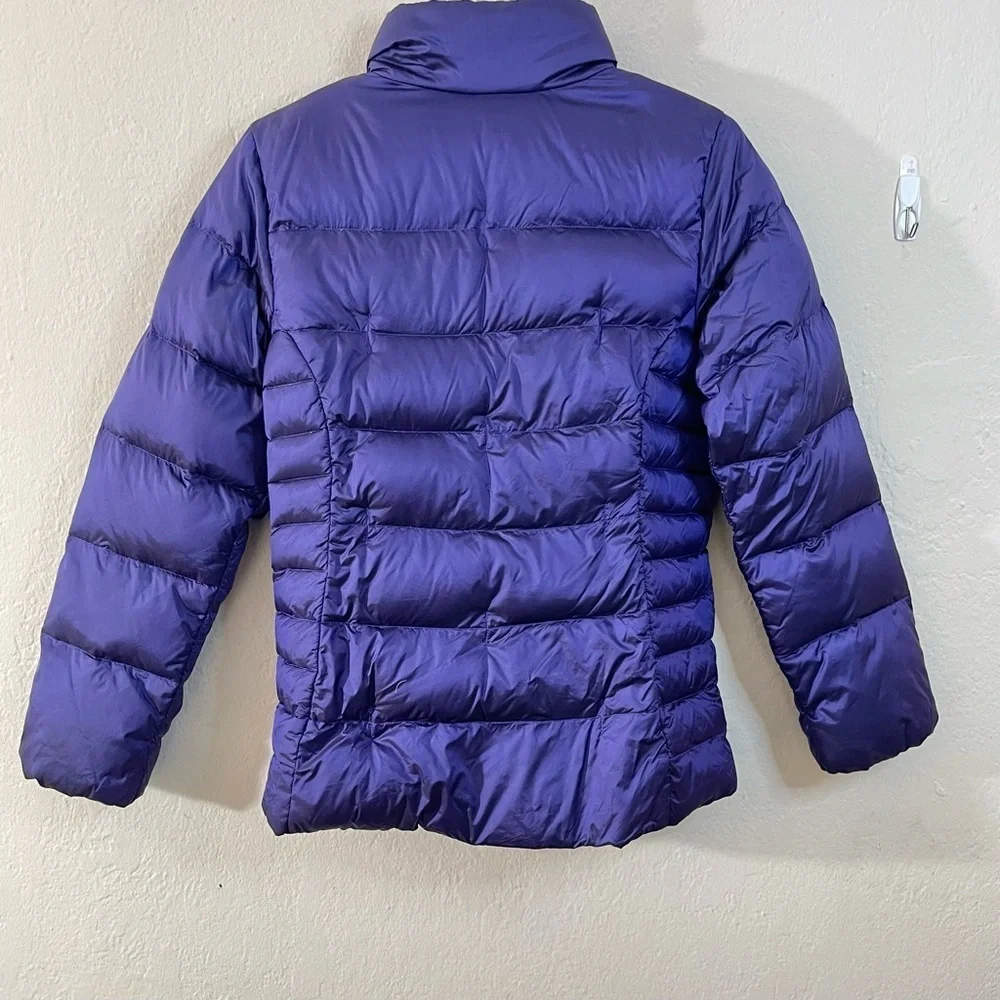 The North Face 550 Puffer Down Jacket Girl Large (14/16) Purple Pockets Outdoor